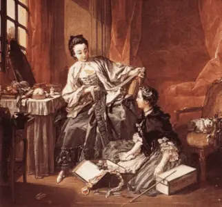 Gravure historique d'une couturiere