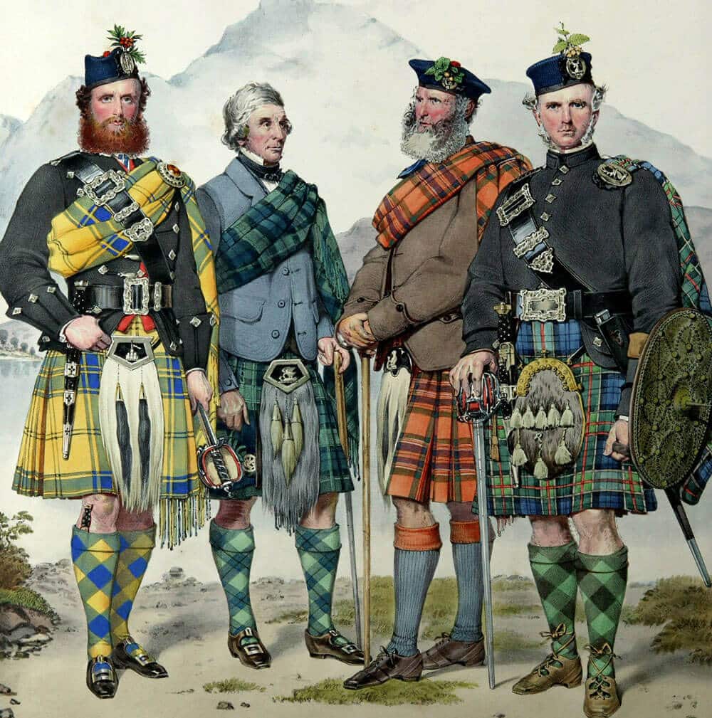 Kilts in tartan