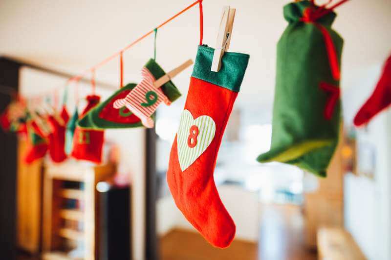 Sew little socks to decorate with Christmas gifts