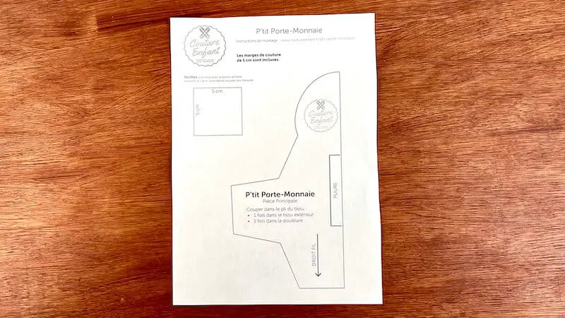 Le patron PDF une fois imprimé