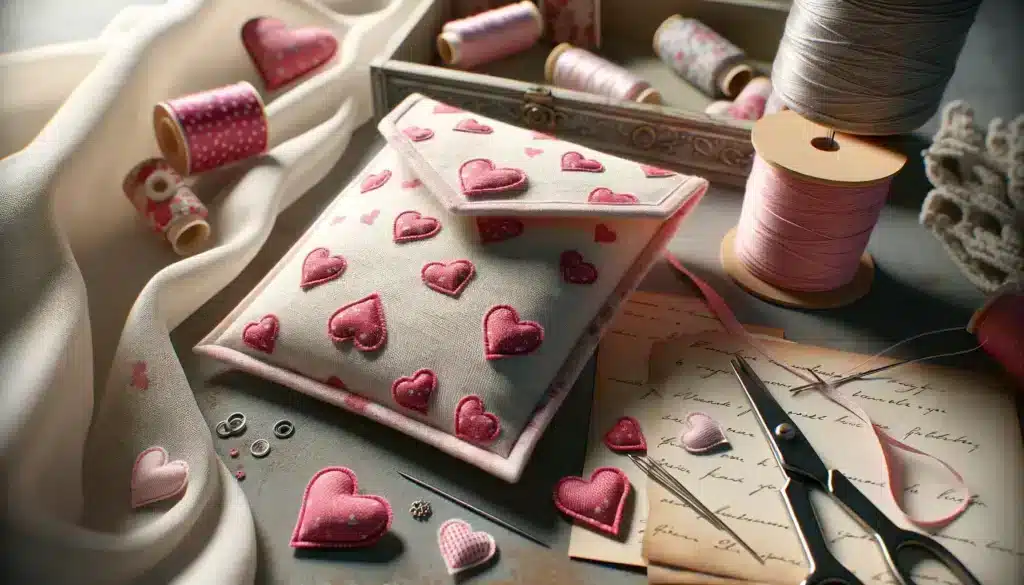 Sew a little pouch for Valentine's Day, it's the perfect sewing idea!