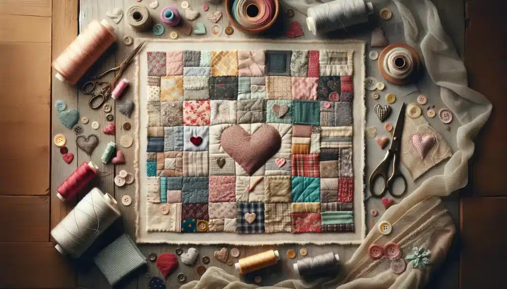 Pourquoi ne pas coudre une couverture patchwork pour la saint-valentin ?