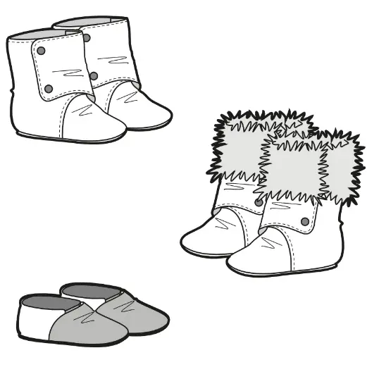Les chaussons pour bébés et adultes, par Klafoutis