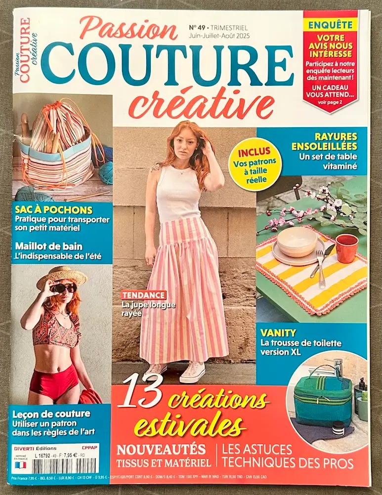 Le magazine Passion Couture Créative du mois de juillet 2025